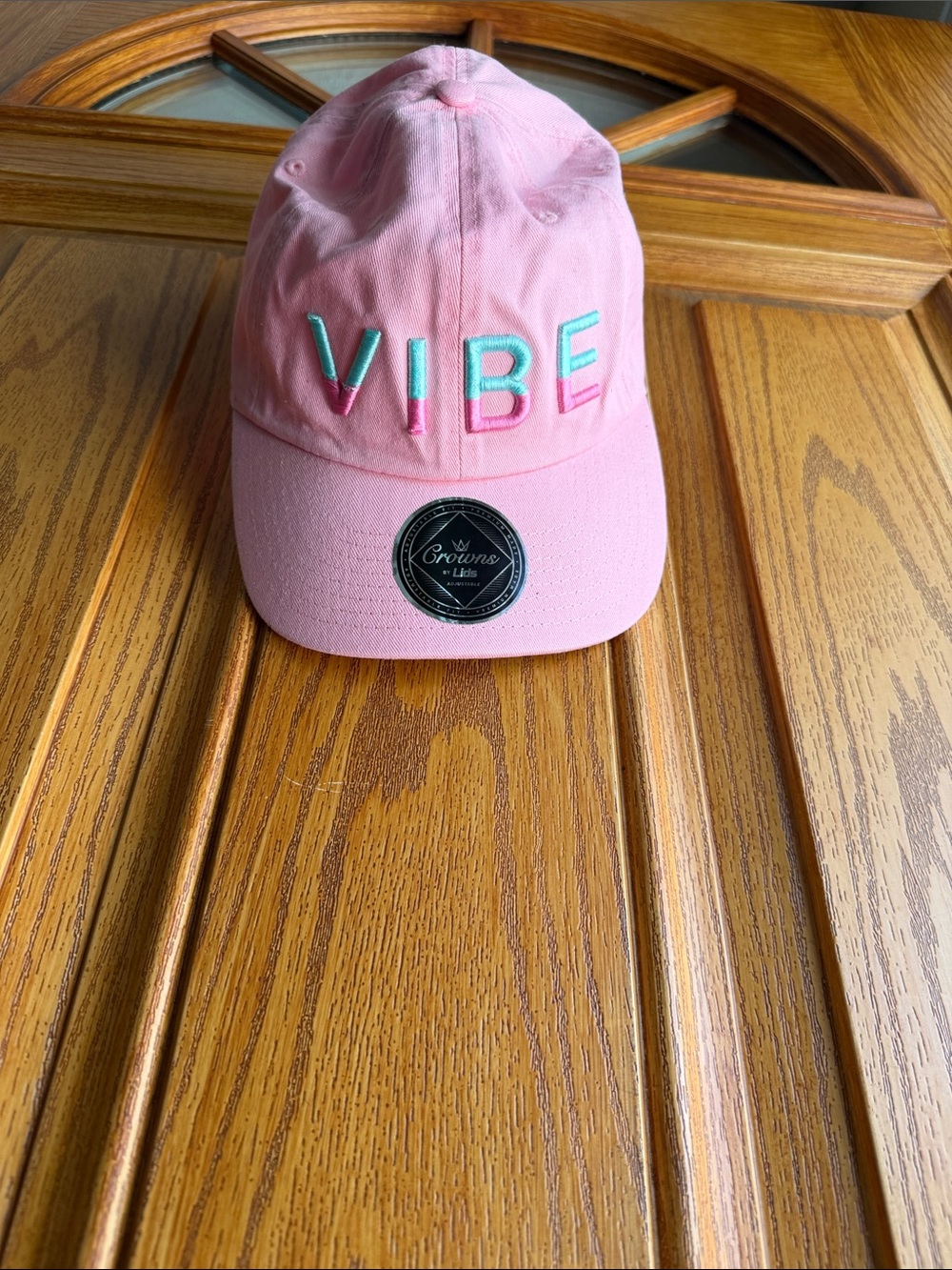 Crown Pink Kids VIBE Baseball Hat with Teal Accent